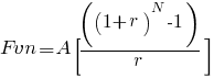 Fvn = A[((1+r)^N -1) /r]